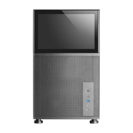 compact pc case with ips display and tempered glass mc-lcd micro-atx 8"