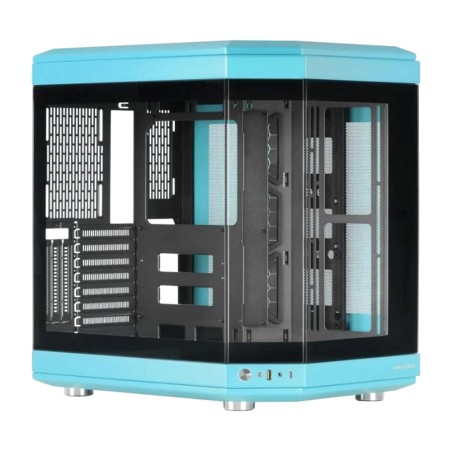 semi-tower datorchassi med trippelpanel av härdat glas mc-3t-atx