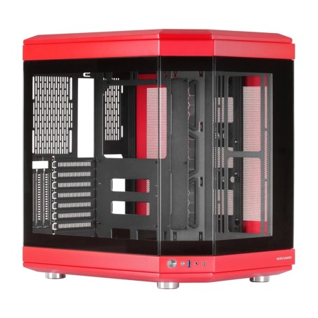 semi-tower datorchassi med trippelpanel av härdat glas mc-3t-atx