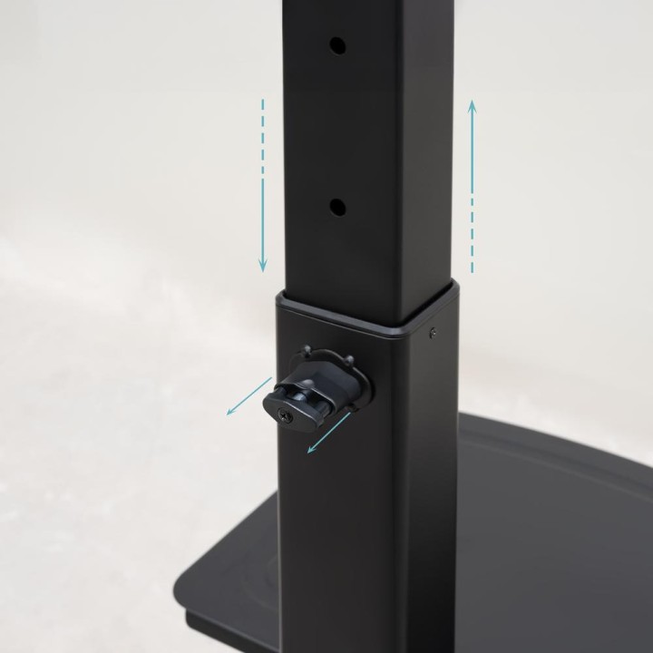 TOOQ Supporto da pavimento con ruote e rotazione a 90° per