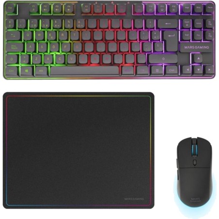 kompaktes kabelloses set aus tastatur, maus und mauspad mcpw-tkl qwerty-es