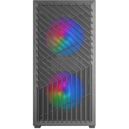 minitower-kabinett för pc med nätfront, härdat glas och 3 frgb-fläktar mc-vortex micro-atx