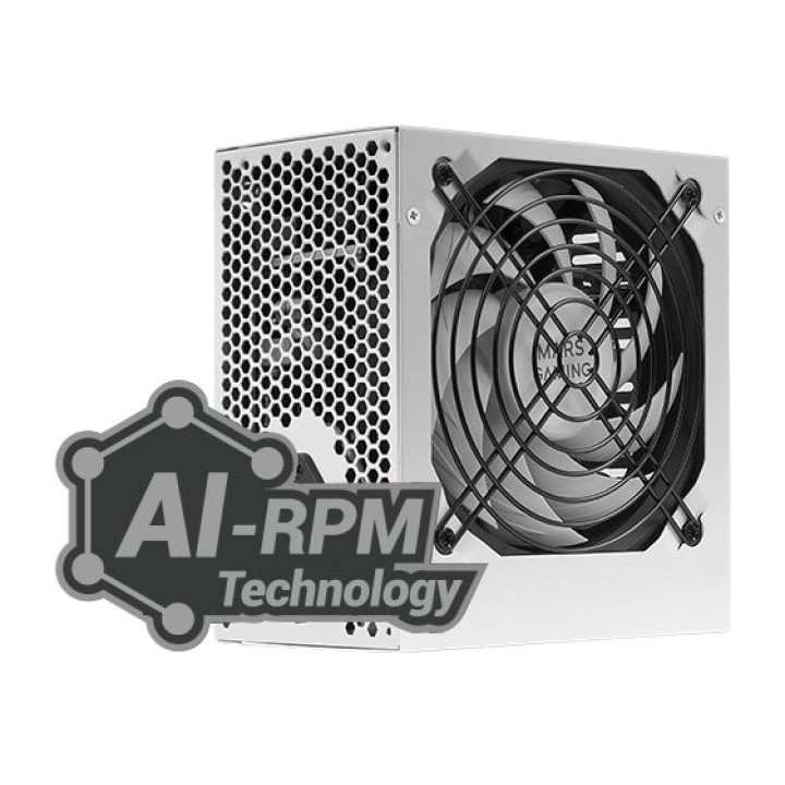 MARS GAMING Ultra-quiet PC power supply with efficiency of