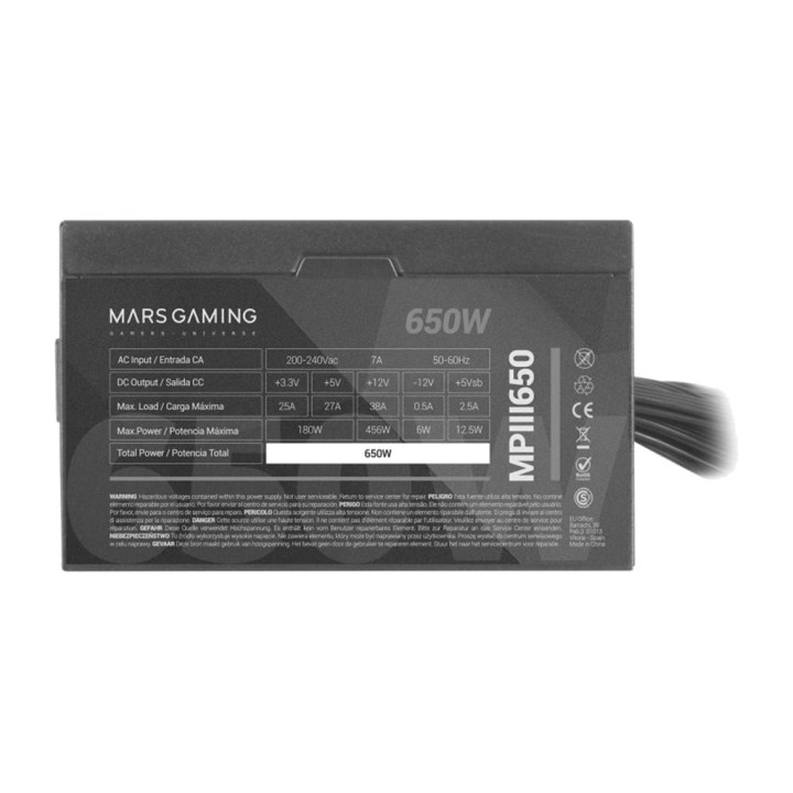 MARS GAMING Fuente de alimentación ultrasilenciosa para PC