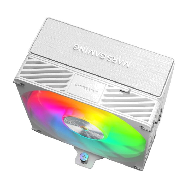 MARS GAMING Dual-tower air CPU cooler with PWM fan and ARGB
