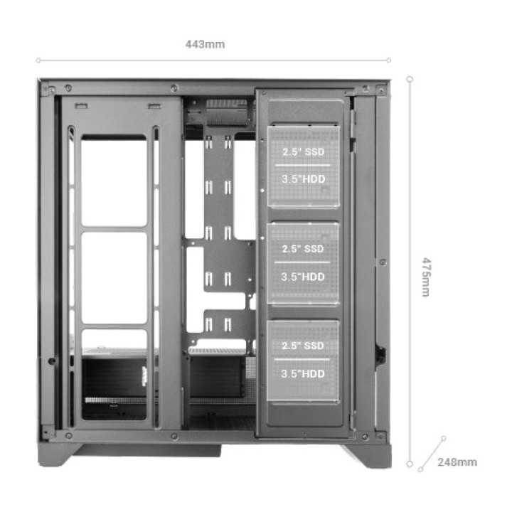 MARS GAMING Semitower pc-kabinet med LCD-skærm og