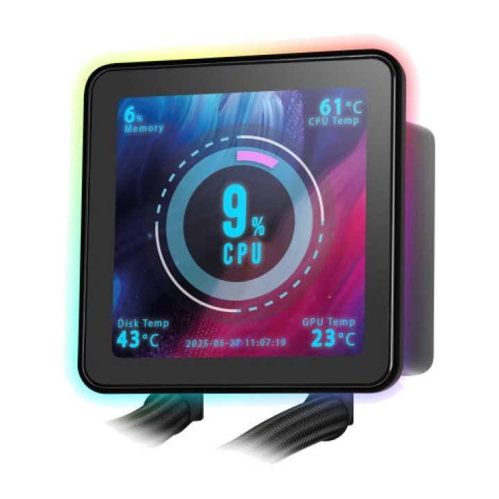 MARS GAMING Refroidissement liquide AIO pour CPU avec écran