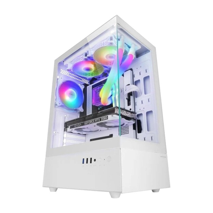 MARS GAMING Boîtier PC moyen tour avec façade en mesh,