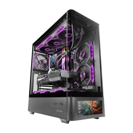 semitower pc-kabinet med ips-skærm og hærdet glas mc-lcdpro atx-7,2"