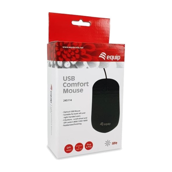 EQUIP Souris optique à 4 boutons avec câble USB LIFE 245114