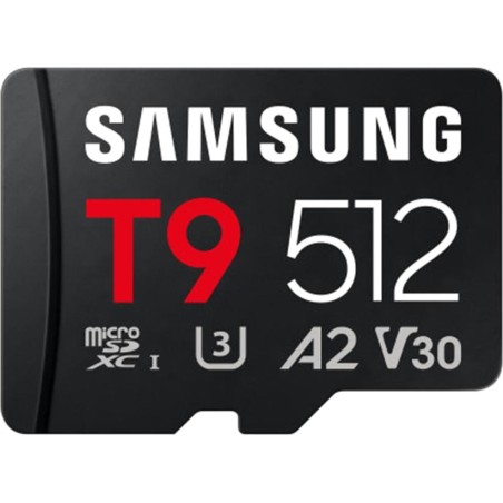 carte mémoire microsdxc uhs-i t9 512gb u3 v30 a2 mb-mh512t