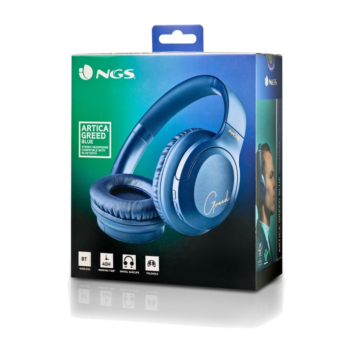NGS Cuffie wireless Bluetooth 5.1 pieghevoli sovraurali