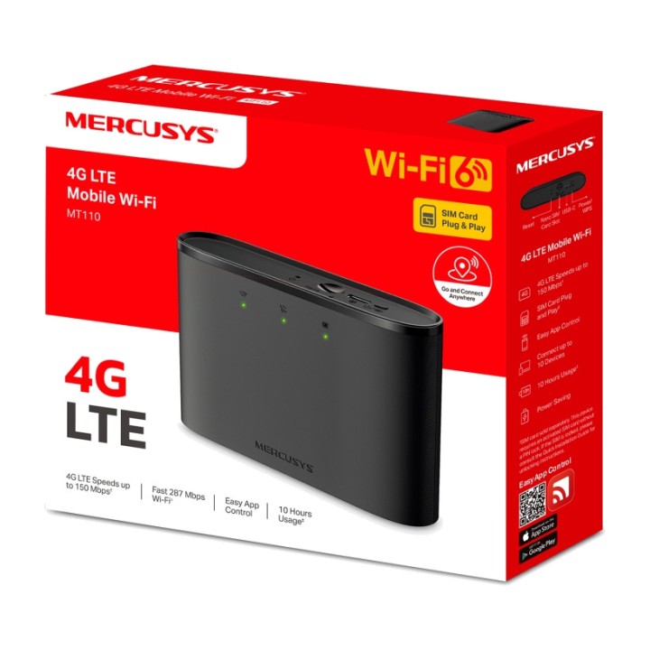 MERCUSYS Router wifi 6 portátil 4G LTE con batería MT110