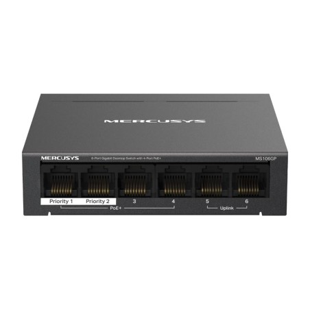 gigabit-desktop-switch mit 6 ports und poe+ ms106gp