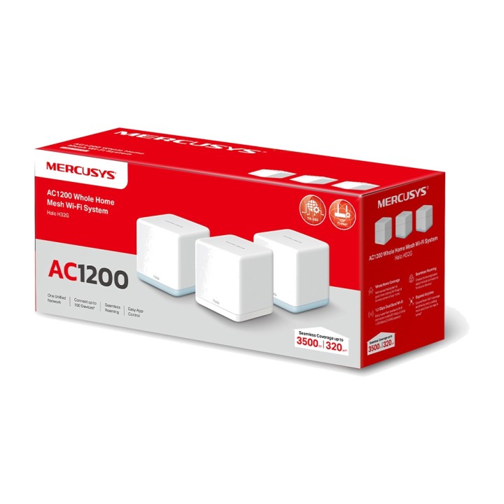 MERCUSYS Dual-band mesh Wi-Fi system HALO-H32G AC1200 3 UDS