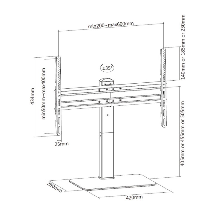 EQUIP Soporte de mesa con base para televisor 650612 70"