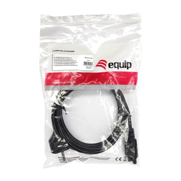 EQUIP Lóhere típusú tápkábel laptophoz C5 CEE7/4 1,8M