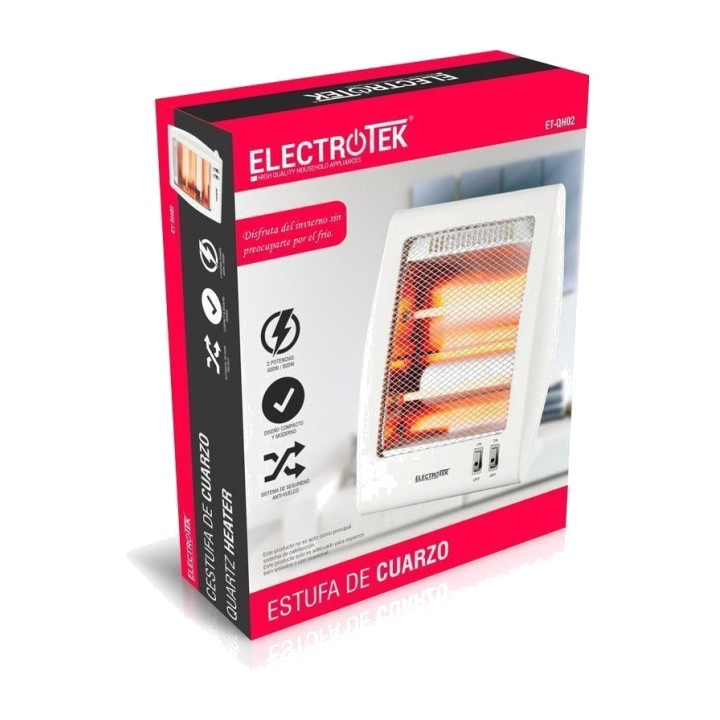 ELECTROTEK Radiateur à quartz avec 2 puissances et système