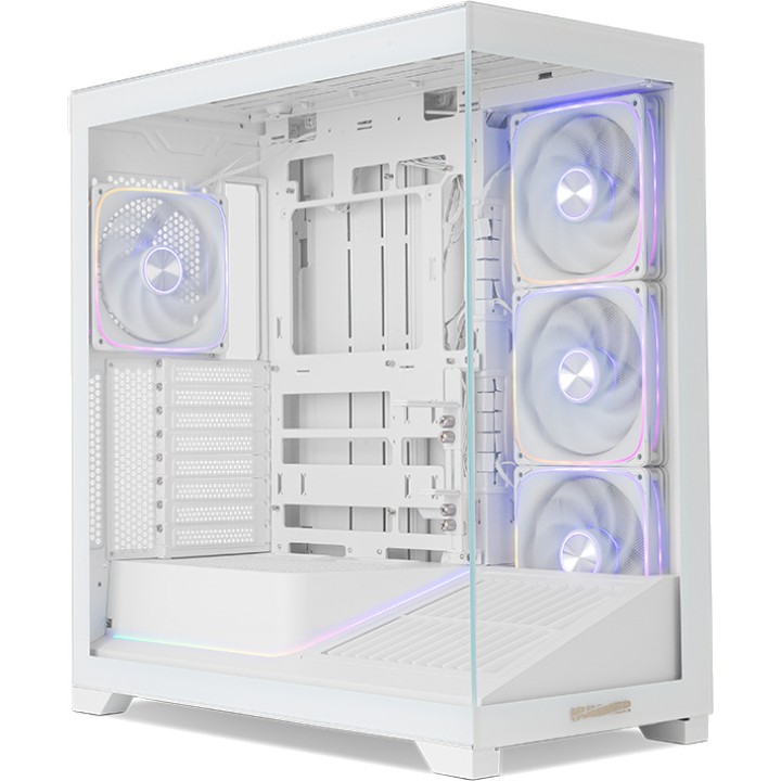 NOX Gaming-datorchassi semi-tower ATX med härdat glas,