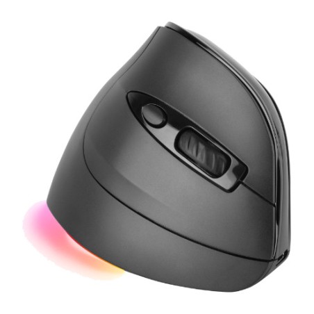 souris verticale ergonomique sans fil rechargeable avec éclairage rgb mmsk tri-mode