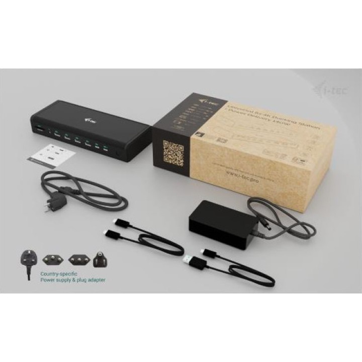 I-TEC Universal 18-in-1 docking station for 6 monitors 4K