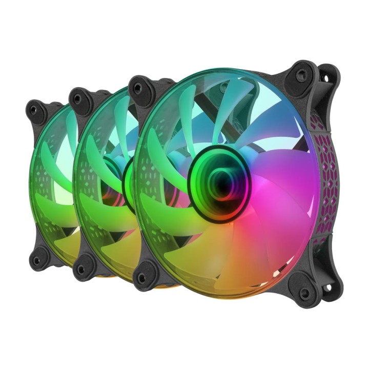 MARS GAMING PC case fan kit with ARGB infinity mirror