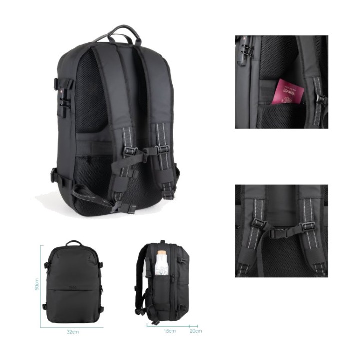 TOOQ Sac à dos pour ordinateur portable avec compression