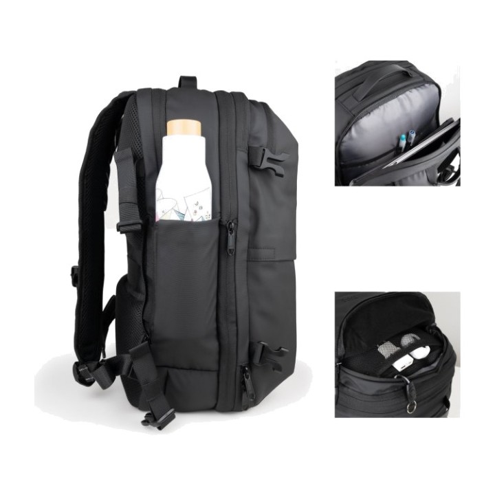 TOOQ Laptop backpack with vacuum compression and included