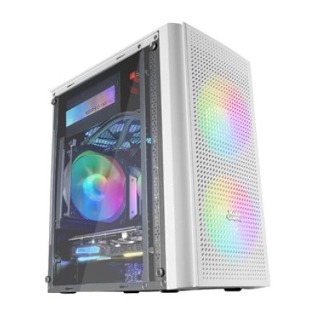 caixa per a pc compacta amb triple ventilador mc300 micro-atx frgb 3x120mm