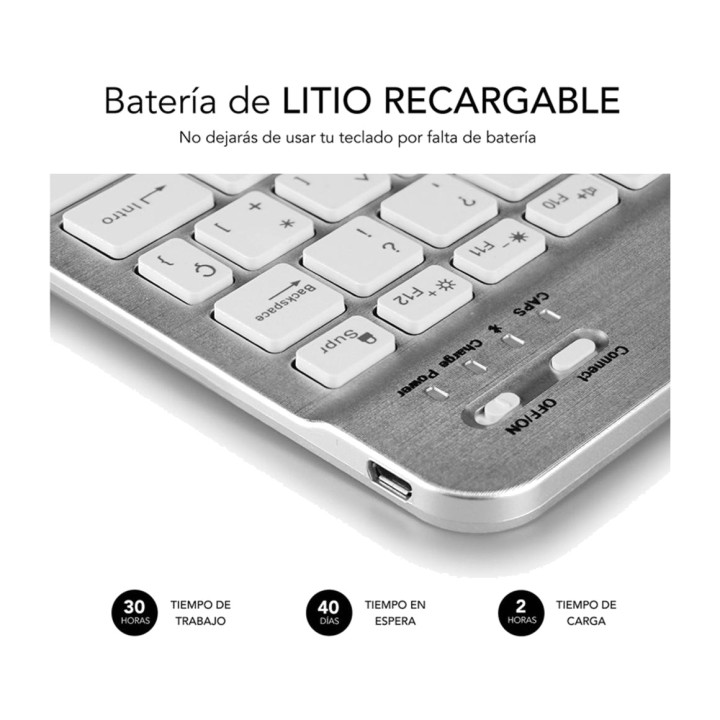 SUBBLIM Clavier Bluetooth compact rétroéclairé pour tablette
