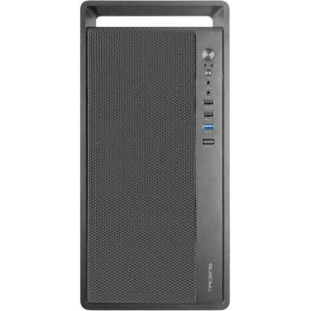 minitower skrinka pc s prednou sieťkou a prenosným držadlom fortis-ii micro-atx