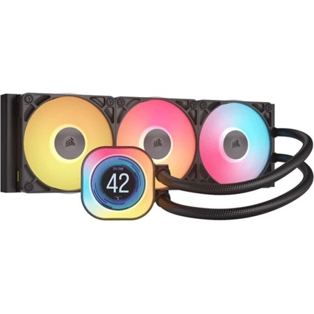 refrigeración líquida aio para cpu icue-link titan 360 rx-rgb-lcd 3x120mm