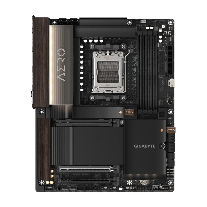 GIGABYTE Placa-mãe ATX para AMD X870E AERO X3D DARK WOOD AM5