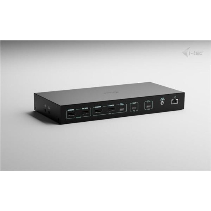 I-TEC KVM-Dockingstation 12-in-1 für 3 Geräte und 2 Monitore