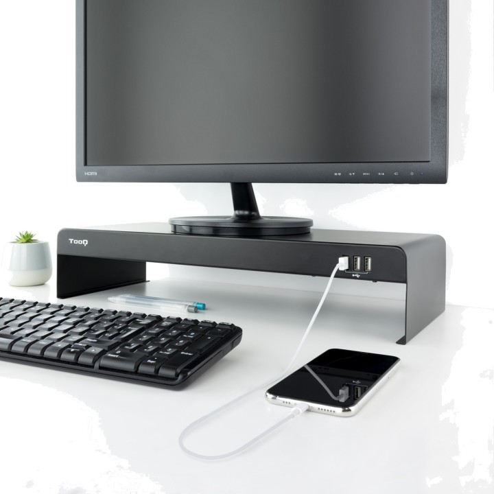 TOOQ Metal monitor riser with USB hub TQMR0124 20KG