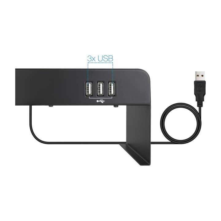 TOOQ Metall-Monitorständer mit USB-Hub TQMR0124 20KG