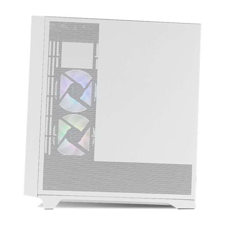 NOX ATX mid-tower gaming PC case with curved glass and ARGB
