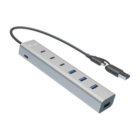 usb-c/usb-a-ladehub aus aluminium mit 7 anschlüssen cahubmetal7