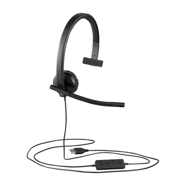 LOGITECH Cuffia mono USB con microfono per ufficio H570E