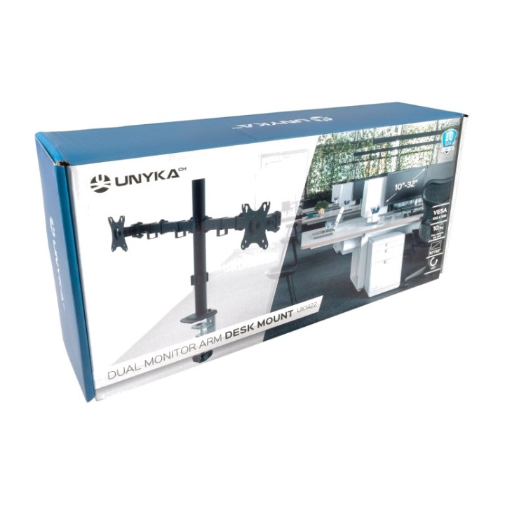 UNYKACH Soporte de mesa con doble brazo para dos monitores