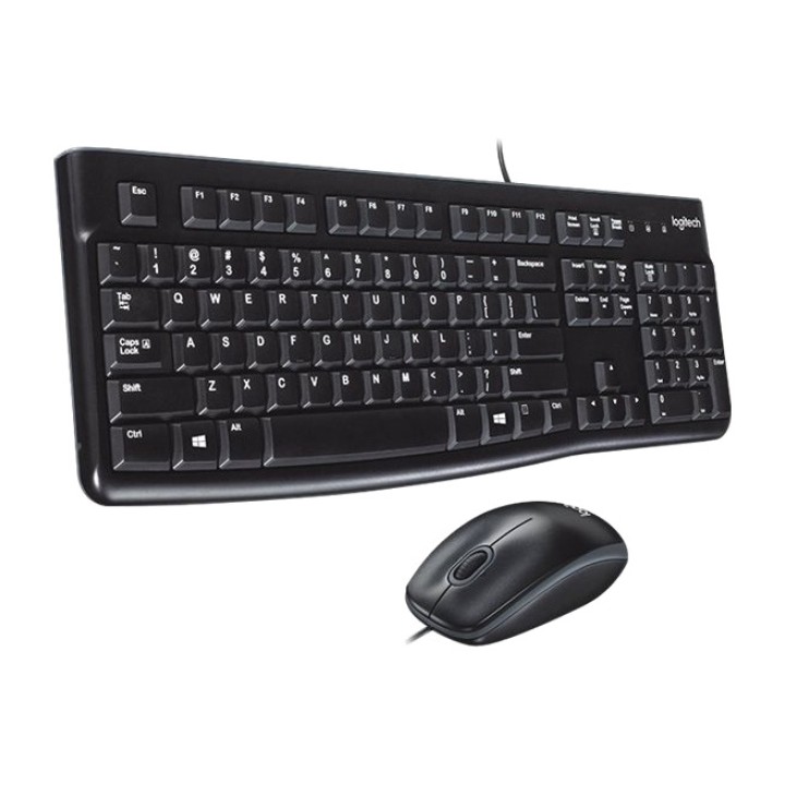 LOGITECH Combo tastiera e mouse con cavo USB in inglese