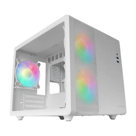 boîtier pc compact en métal avec verre trempé mc-400 micro-atx-rgb