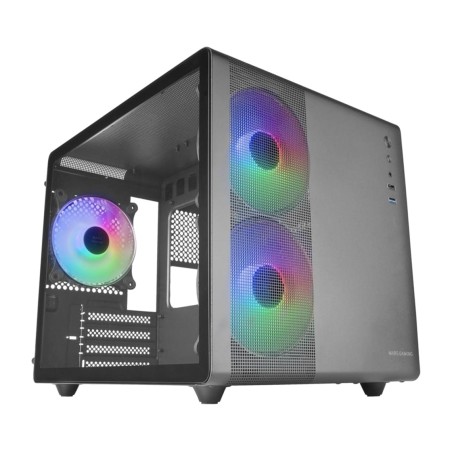boîtier pc compact en métal avec verre trempé mc-400 micro-atx-rgb