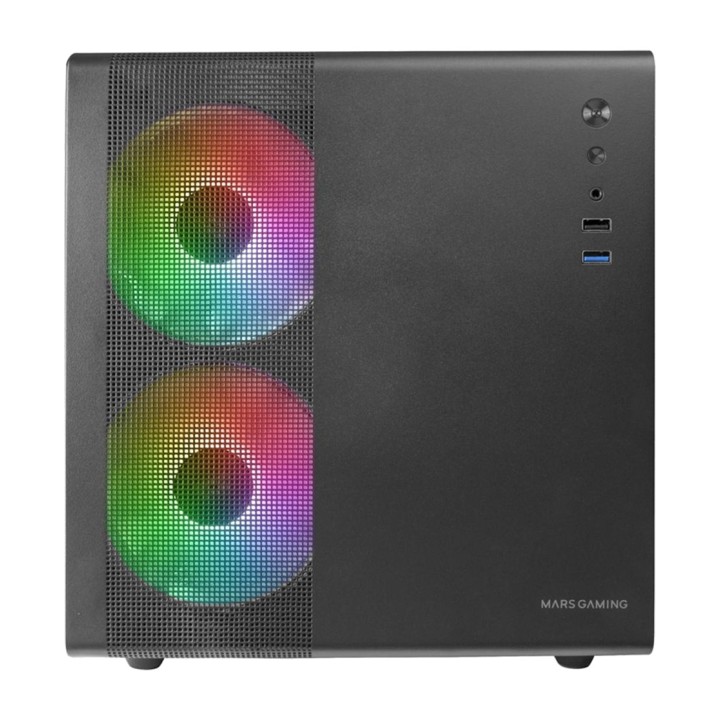 MARS GAMING Compact metal PC case with tempered glass MC-400