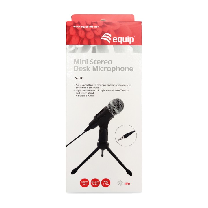 EQUIP Microphone de bureau avec trépied et réduction du