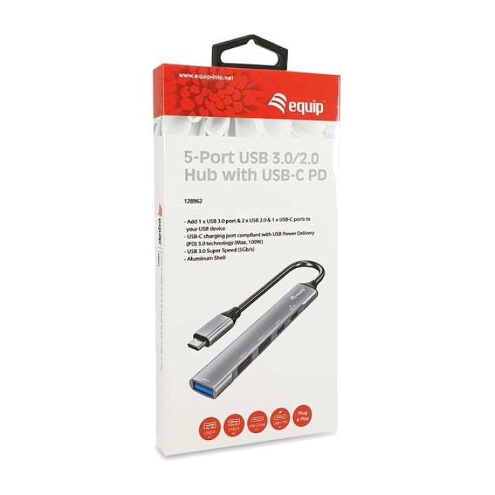EQUIP Hub USB-C en aluminium avec charge PD et 4 ports LIFE
