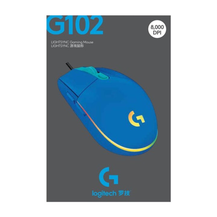 LOGITECH Mouse gaming cablato G102 LIGHTSYNC-8000DPI