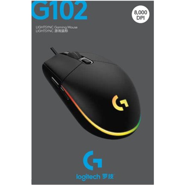 LOGITECH Souris gaming filaire G102 LIGHTSYNC-8000DPI