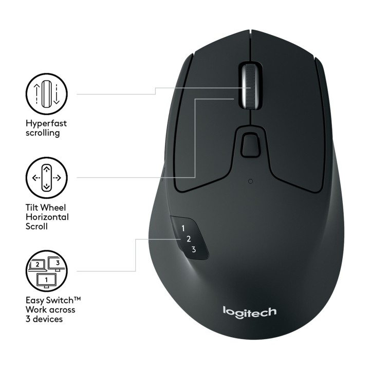 LOGITECH Kabellose Maus für mehrere Geräte M720-TRIATHLON