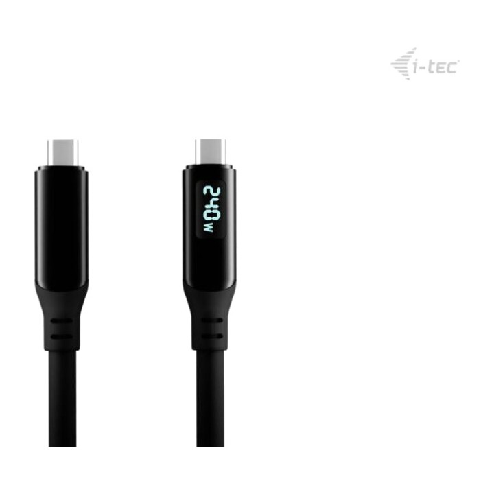 I-TEC Braided Thunderbolt 4 cable with LCD charging display